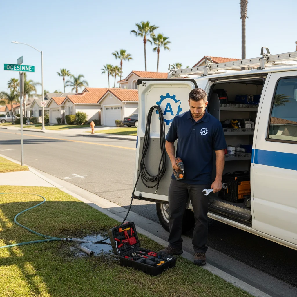 Repair Pro San Diego service van parked on a residential street in Oceanside, CA.